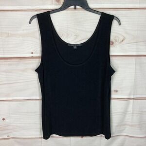 Affinity For Knits Top Womens 1X Black Scoop Neck Tank Sleeveless Solid Stretch